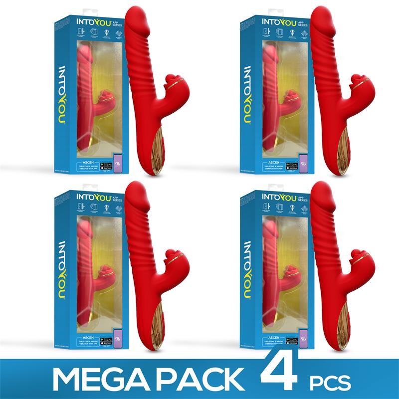 Pack de 4 Ascen Vibrador con Thrusting y Waving con APP