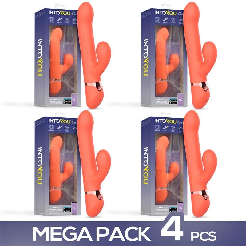 Pack de 4 Mindy Vibrador con Anillo de Bolas Up and Down, Finger y Pulsación APP