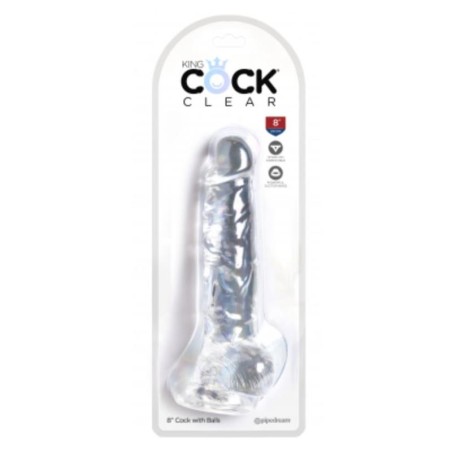 Dildo Realista con Testiculos 8 Transparente