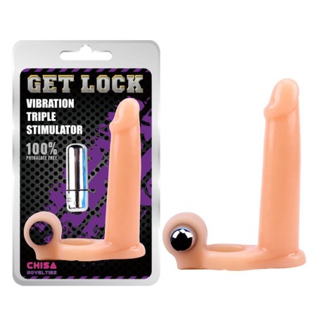 Funda para el Pene con Vibracion 15.5 cm Natural