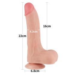 Dildo Dual Layer Piel Deslizante 8.5