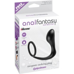 Estimulador Anal Ass-Gasm Cockring Plug  - Color Negro