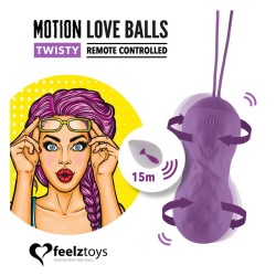 Huevo Vibrador Motion Love Balls con Control Remoto Twisty Púrpura