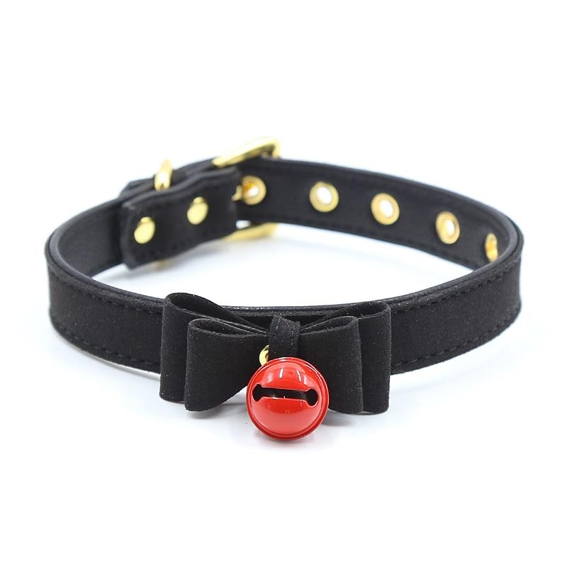 Collar con Lazo y Cascabel 44 cm Negro/Rojo