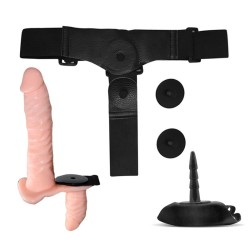 Batek Arnés con Dildo Doble Desmontable, Punto G y Vibración Control Remoto