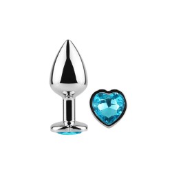 Plug Anal de Metal Corazón Azul Talla S