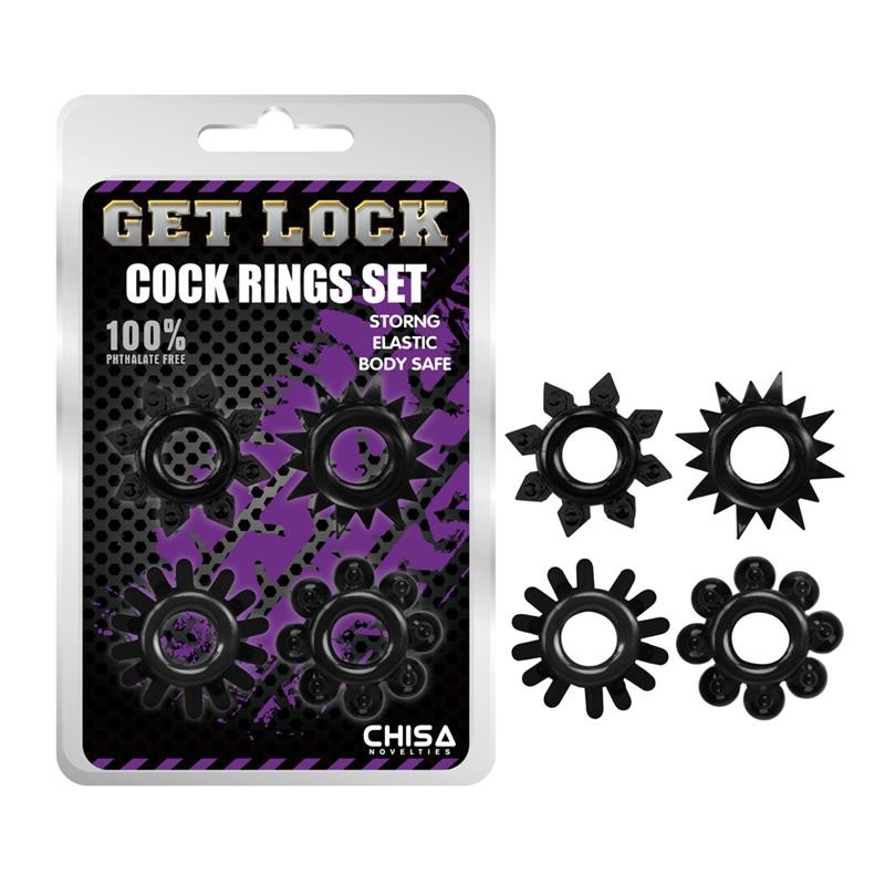 Set de Anillos para el Pene Negro