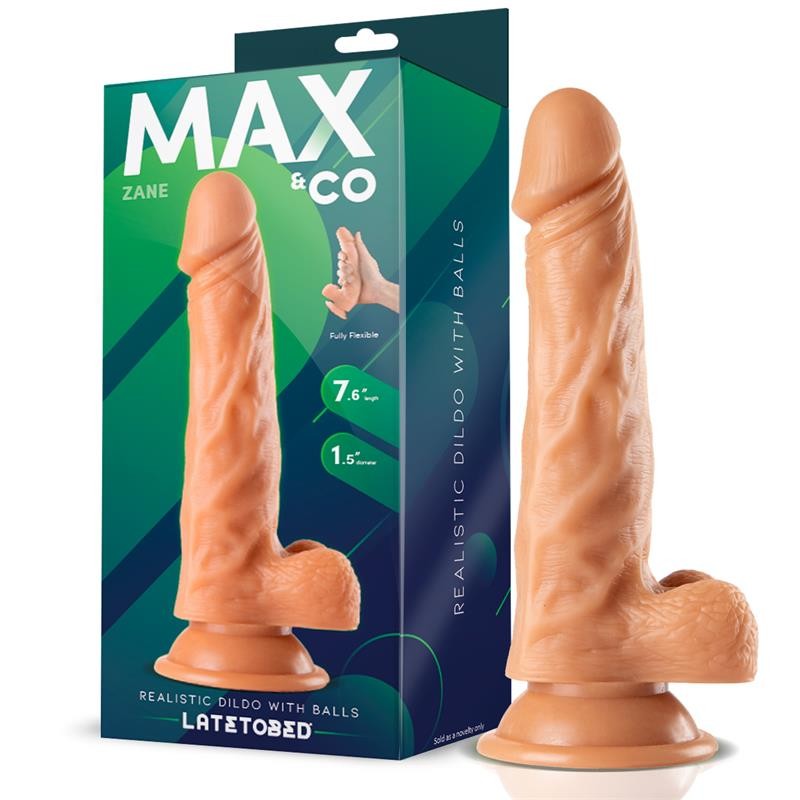 Zane Dildo Realista con Testículos Natural 7,6 - 19.5 cm