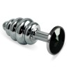 Plug Anal en Espiral Rosebud con Joya Negro