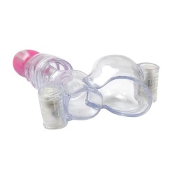 Funda para el Pene y Testículos 3 Balas Vibradoras Transparente