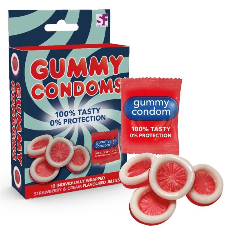 Condones de Gominola Fresa y Crema