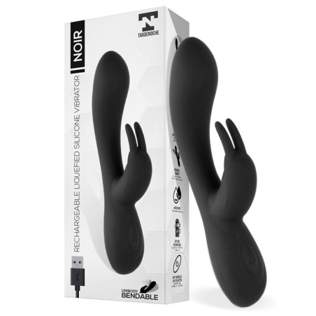 Noir Vibrador Silicona Líquida Inyectada 2 Motores USB