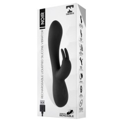 Noir Vibrador Silicona Líquida Inyectada 2 Motores USB