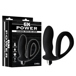 Anillo para el Pene con Plug Anal Negro