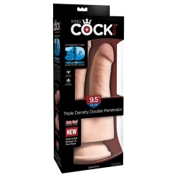 3D Dildo Doble Penetración Triple Densidad Plus 9.5 Natural