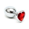 Plug Anal Acero Inox Cristal Corazón Rojo