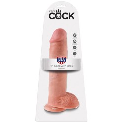 King Cock Pene con Testículos de 11 - Color Natural