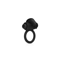 Anillo para Pene con Vibración Conejito Silicona - Negro