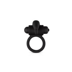 Anillo para Pene con Vibración Conejito Silicona - Negro