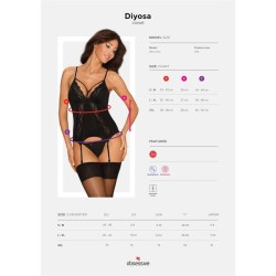 Diyosa Corset con Tanga Negro