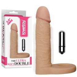 Dildo The Ultra Soft Double con Vibración 5.8 Natural