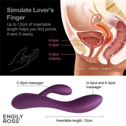 Bacall 2.0 Vibrador Silicona Liquida Inyectada Doble Motor USB Púrpura