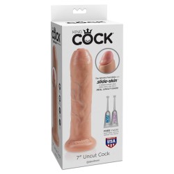 King Cock Dildo Realista con Glande Retractil Color Natural 7