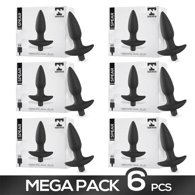 Pack de 6 Spear Plug Anal con Vibración USB Silicona