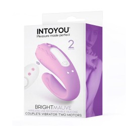 Brightmauve Vibrador para Parejas Doble Motor Control Remoto USB Silicona