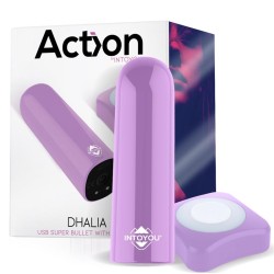 Dhalia Súper Bala Vibradora Control Remoto Alta Potencia USB Púpura