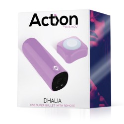 Dhalia Súper Bala Vibradora Control Remoto Alta Potencia USB Púpura