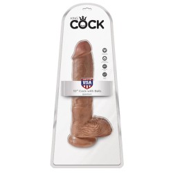 King Cock Pene con Testículos de 10 - Bronceado